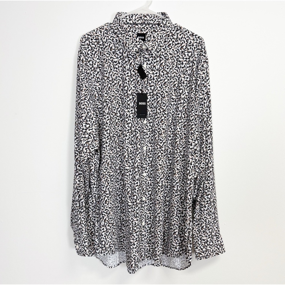 BOSS Performance Dress Shirt Mens 5XL Roan Kent Button Up Long Sleeve NWT